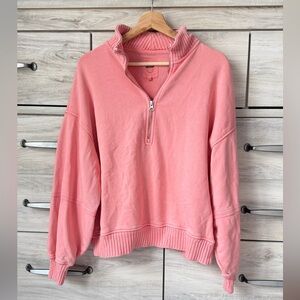 Pink Half-Zip Women's Sweater